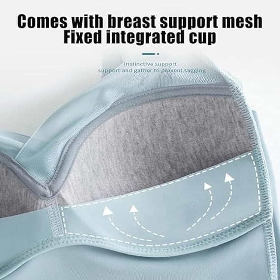 GLAMORAS Women’s Seamless Mesh Lace Bra – Nylon Spandex, Wirefree, Comfortable Padded Push Up, Sexy Back Smoothing